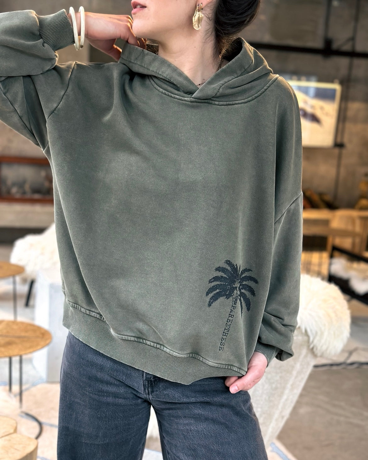 SWEAT À CAPUCHE PALMA KAKI