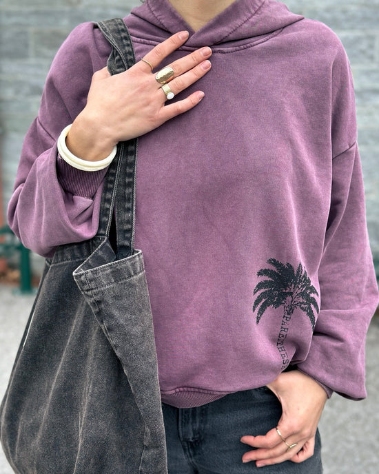 SWEAT À CAPUCHE PALMA PRUNE