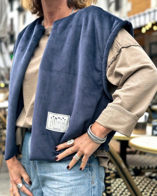 GILET VELVET BLEU