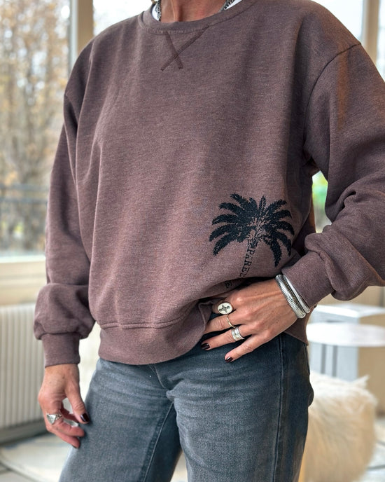 SWEAT PALMA MARRON