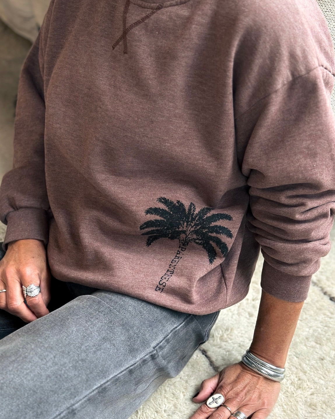 SWEAT PALMA MARRON