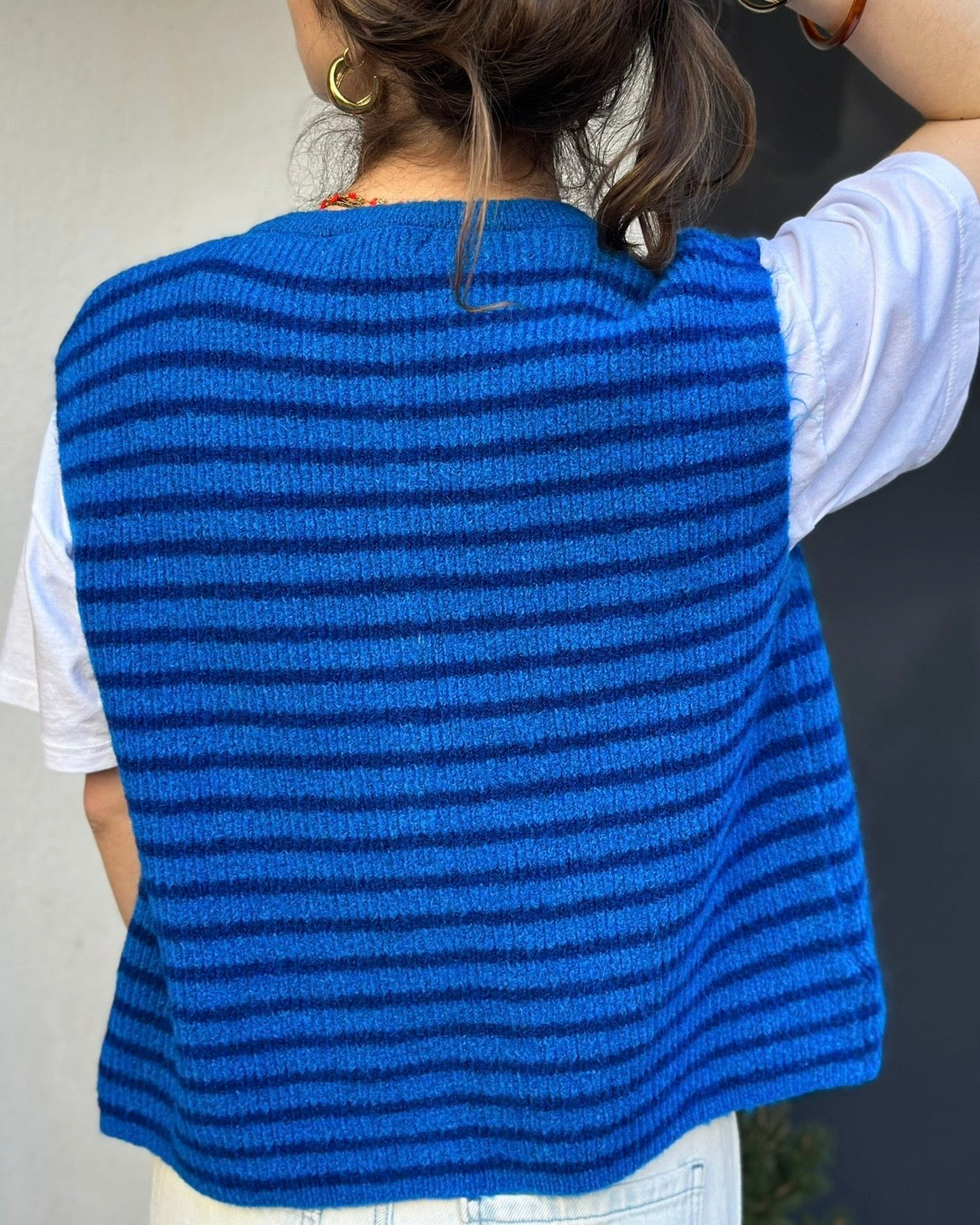 GILET RAYAS BLEU