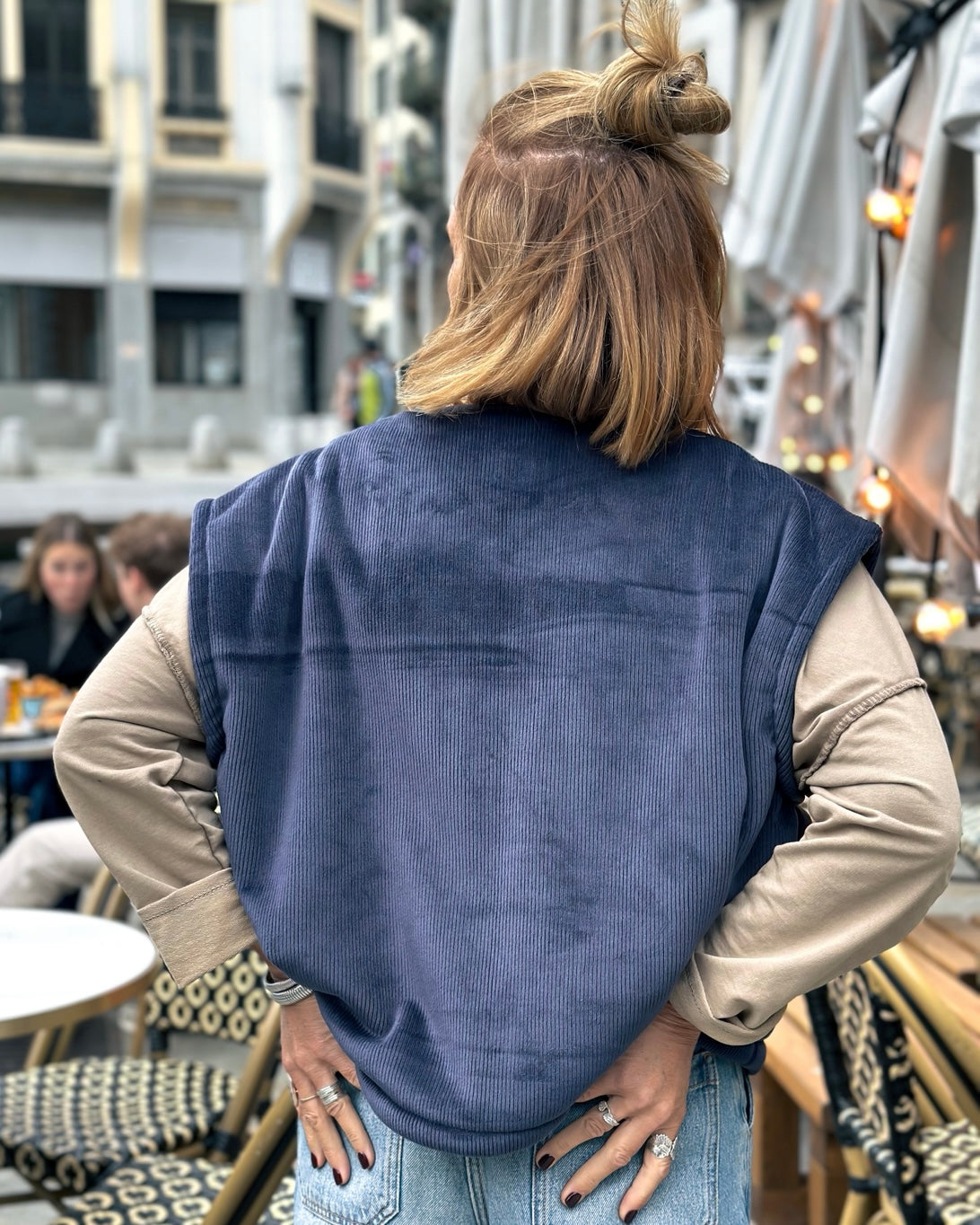 GILET VELVET BLEU